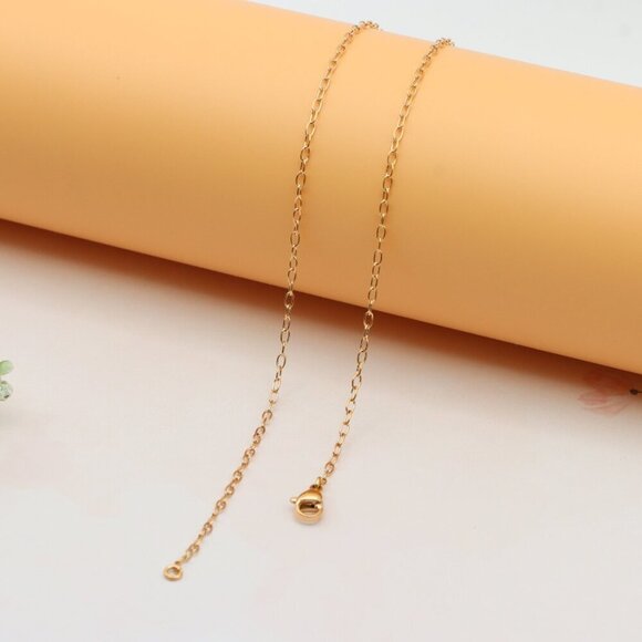 Delicate Rose Gold Plated Brass Chain Necklace, XPNL0253 - Picture 12 of 12